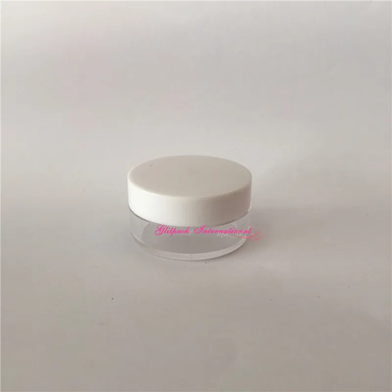 

100pcs/lot Makeup Cosmetic Packaging 10ml Display Case White Cover Cream Jar 10g Sample Container Round White Lid Plastic Box