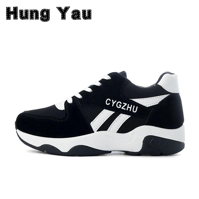 

Women Sport Flats Casual Shoes Woman Super Platform High Top Thick Soled Elevator Canvas Shoes Loafers zapatos mujer Plus Size 9