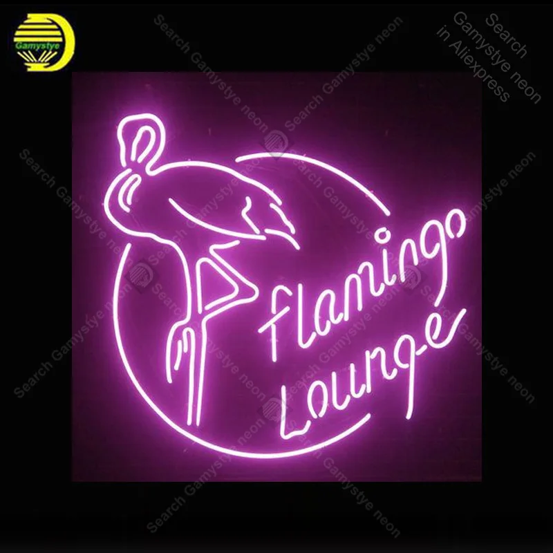 Best Neon Sign for Flamingo Lounge Neon Bulb sign handcraft Beer Bar glass neon signboard Decorate Hotel light Professional lamps