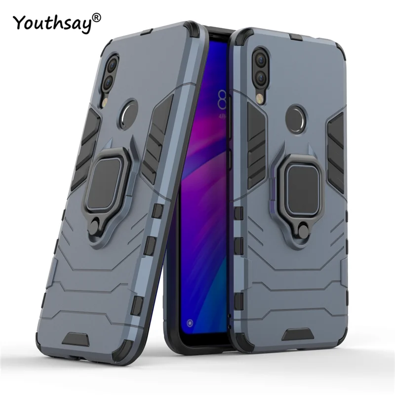 

sFor Xiaomi Redmi 7 Case Magnetic Finger Ring Kickstand Hard Fundas Phone Case For Xiaomi Redmi 7 Cover For Redmi 7 Case