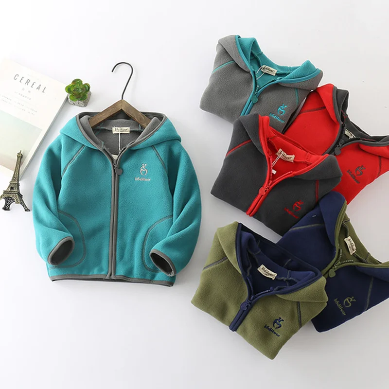 

2019 Children's Leisure Coat Boy Girls Coat Baby Kids Cartoon Embroidery Hooded Outwear Baby Kids Coat Jacket Clothing 3-10 Year
