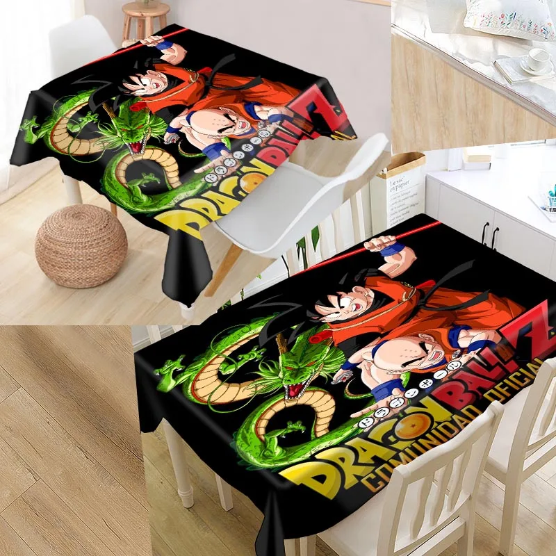 

Dragon Ball Z Custom Table Cloth Oxford Print Rectangular Waterproof Oilproof Table Cover Square Wedding Tablecloth