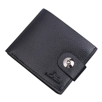 

Litchi Multi-card Men Wallet Coin Purse Vintage PU Bifold Business Solid Hasp Soft Square Standard Wallets Card Coin Purse