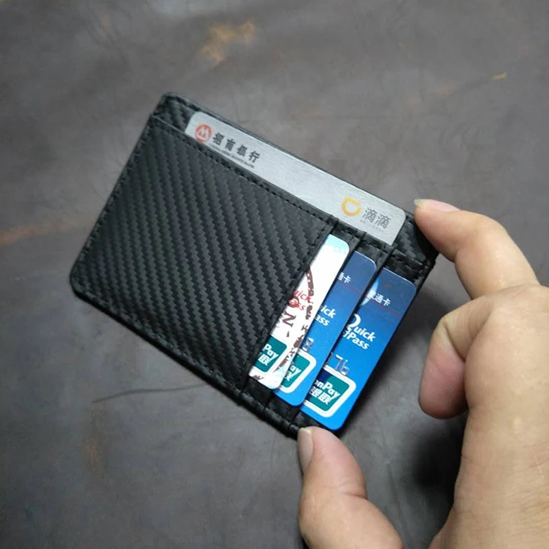 Мужской кошелек из натуральной кожи с RFID блокировкой минималистичный тонкий