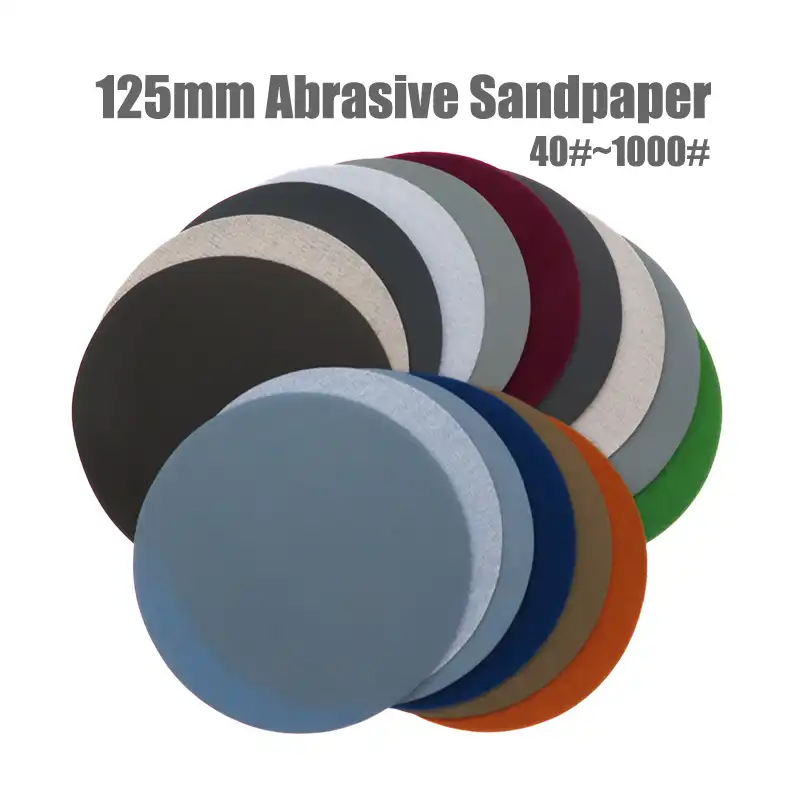 grano 60 1Pcs 5-INCH 125MM Flocado en seco Mojado Papel de lija impermeable Papel abrasivo Autoadhesivo Lijado Pulido Agua Arena Terciopelo posterior