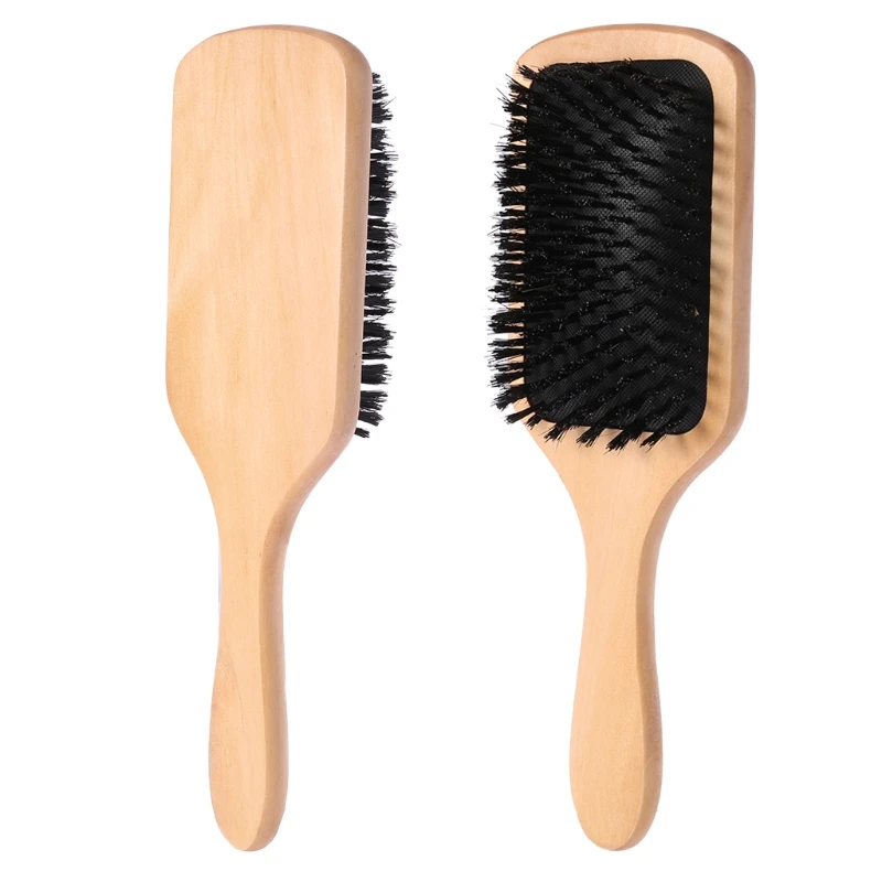 1pc New Anti static Cushion Hair Brush Comb Wooden Handle Massage Head