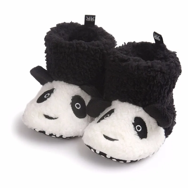 Wonbo/зимние детские ботинки с милой пандой и животными; Теплая Флисовая обувь с хлопковой подкладкой; Детские ботиночки; ; обувь для малышей 0-1