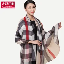 2016 Big Luxury Brand font b Tartan b font Scarf Women Fashion Grid Scarves Mandala Blankets