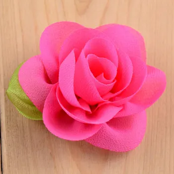

30 color embellishments 6CM DIY chiffon flowers without clip,chiffon fabric flower with leaf,DIY flowers for headbands