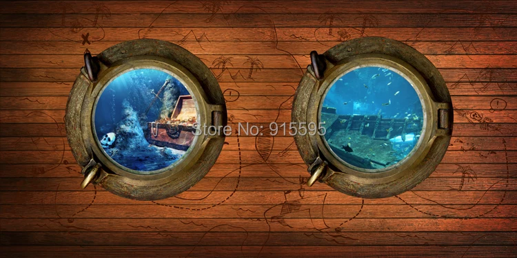 Пользовательские 3D стерео пиратские деревянные обои ретро Приключения тема бар Ресторан Кофейня нетканые обои домашний декор
