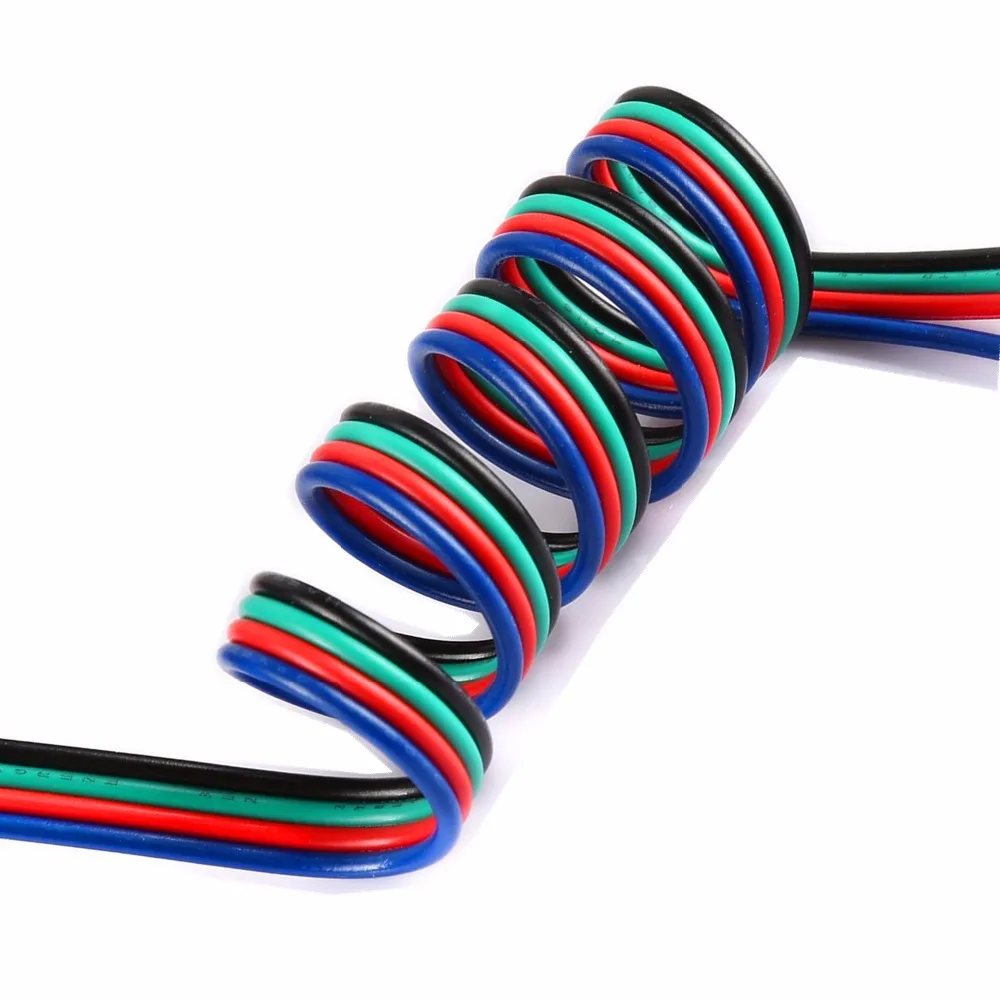 4pin удлинитель провода шнур 22awg электрический провод кабель 4 проводника параллельный провод гибкий UL1007 нити луженая медь