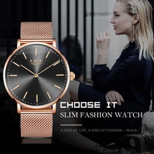 2018 Fashion Casual watches Womens Men font b LIGE b font Womens Classic Quartz Stainless Steel