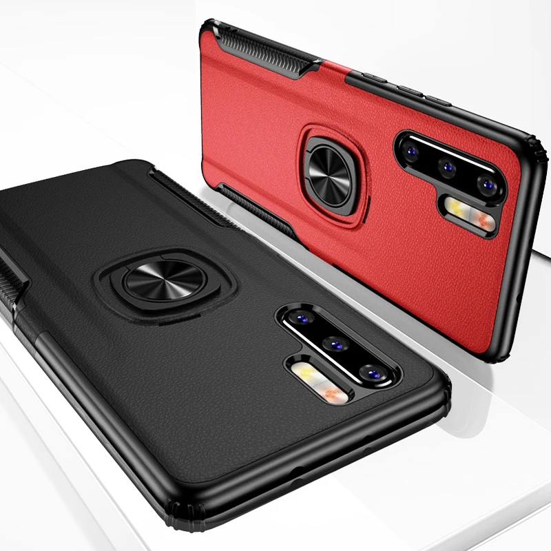 Shockproof Armor Case For Huawei P30 Pro Lite Phone Metal Ring Holder Stand Magnetic Bracket Hard Back Cover Huawei P30 Pro Case
