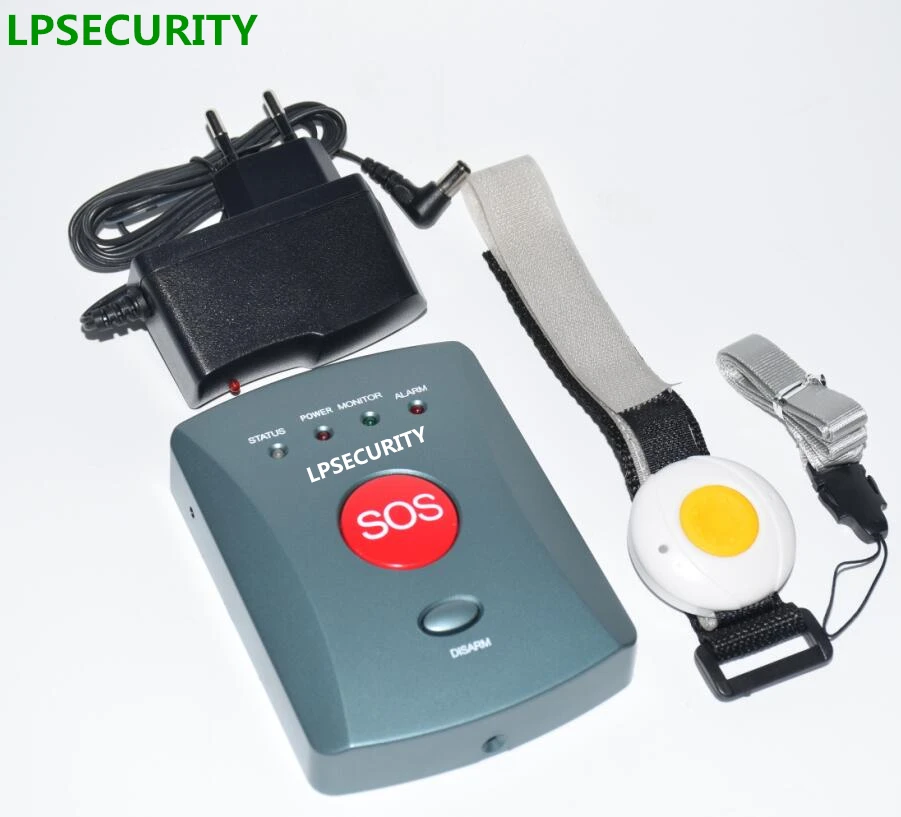 LPSECURITY Wireless Intelligent Medical alert system with 2 panic buttons for hospital & elderly sos emergency