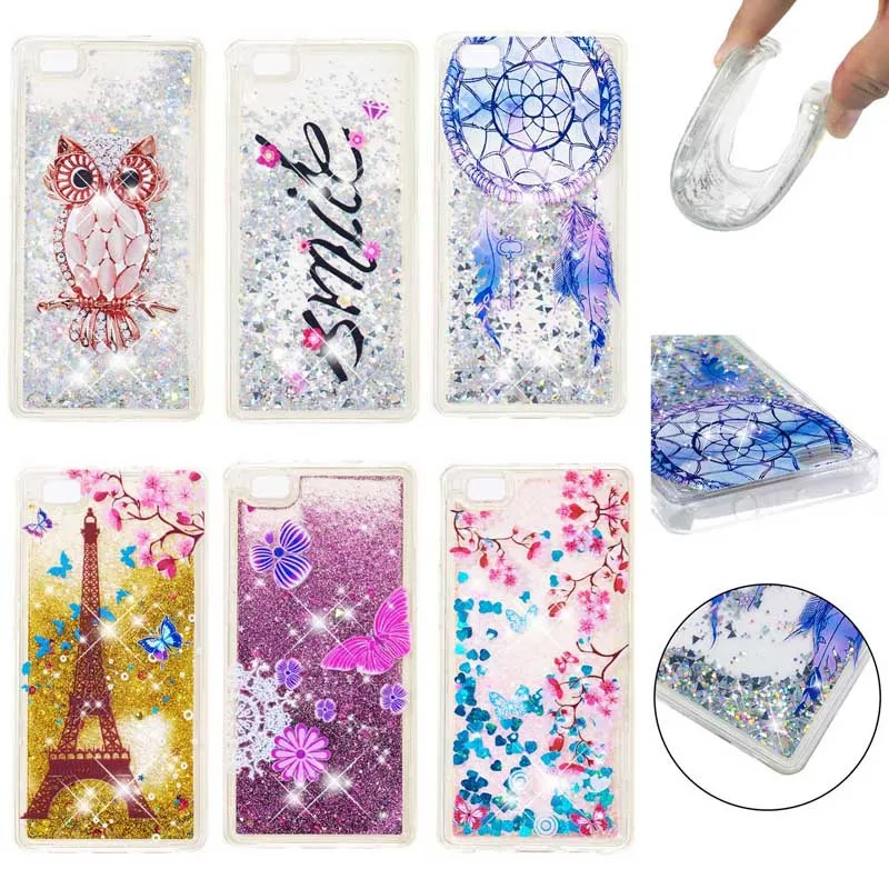 

Flower Liquid Sand Case Glitter Quicksand Soft TPU Silicone Cases Cover Shell Coque Fundas for Huawei P8 Lite 2017 P9 G9 Lite