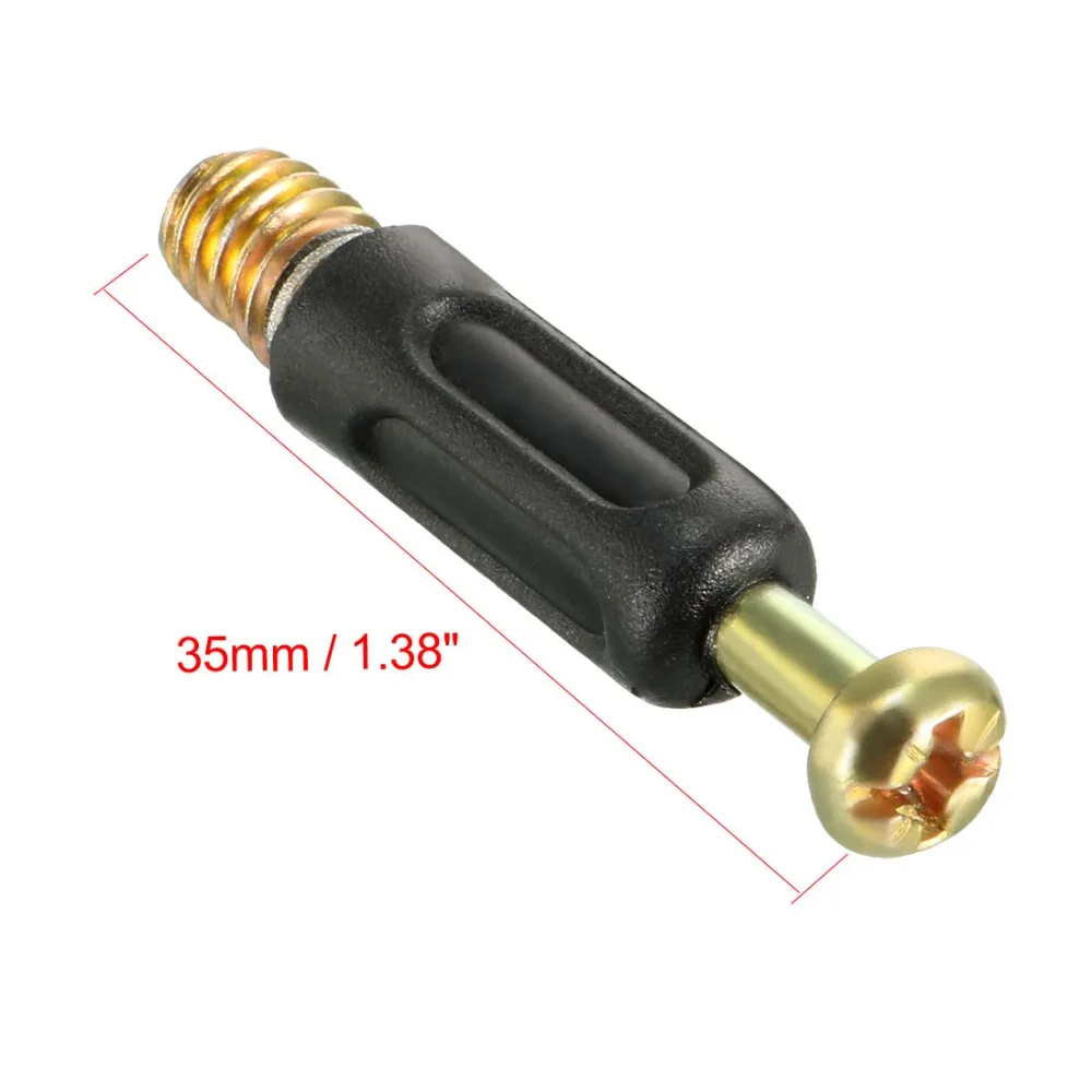 Uxcell 8pcs Furniture Connecting Cam Fitting 6mm Thread Bolts Dowels Screws Accessory Fastener 35x7mmm