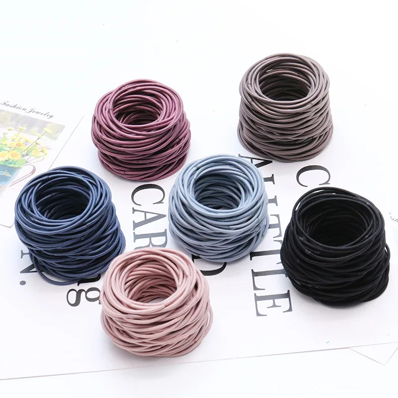 

20 pcs/lot Simple nylon hair ring Disposable women girls elastic hair rubber bands accessories for children hair ties scrunchi