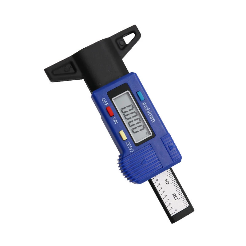 Высокоточный синий цифровой измеритель глубины протектора для автомобиля 0-25,4 мм датчик давления в шинах детектор износа инструмент для измерения безопасности автомобиля