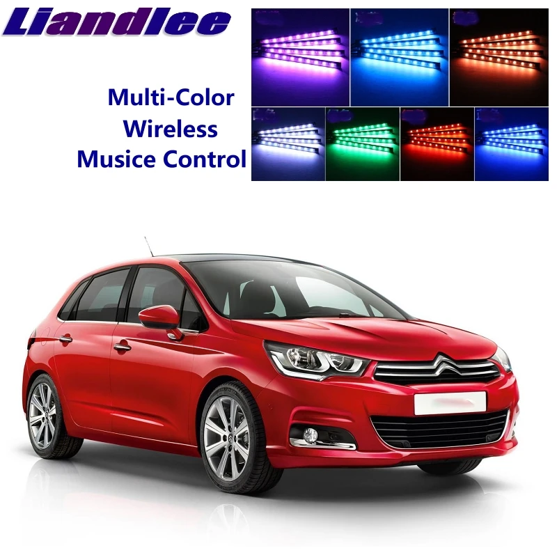 LiandLee Car Glow Interior Floor Decorative Atmosphere Seats Accent Ambient Neon light For Citroen C4 C-Triomphe C-Quatre