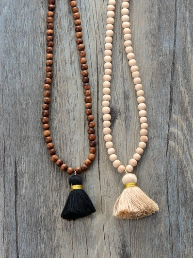 Collares para mujer, cuentas madera con borlas bonitas, collar de Yoga hecho a mano, collar bohemio para mujer, collar gitano, joyería, directo|necklace jewelry|gypsy necklacewomen necklace - AliExpress