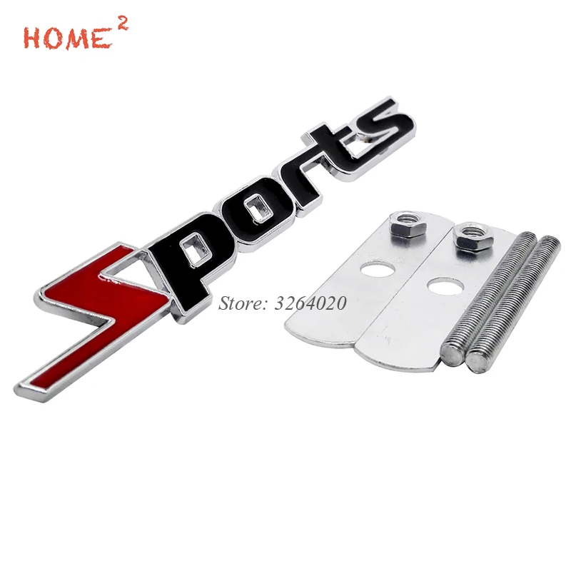 

For Sport Logo 3D Car Styling Front Stickers Metal Grille Emblem Badge for Audi Sport BMW e90 Mercedes Benz W204 Ford Opel Lada