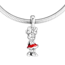 Подходит для Pandora Charms браслеты мышь в горошек бусины 925 пробы-серебро-ювелирные изделия