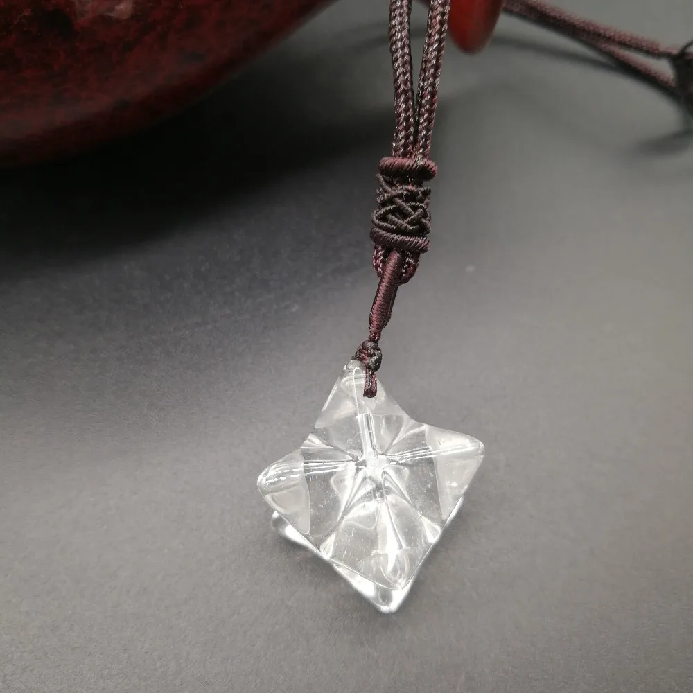 100% натуральный кристалл подвеска Merkaba Кристалл Подвеска чистый белый