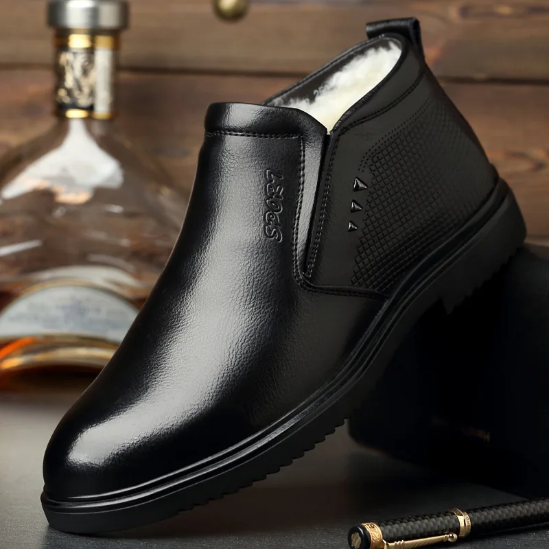 

Masorini New Arrivals Double Zipper Side Shoes Men Leather Comfortable Casual Boot Men Winter Warm Boots Men Boots WW-228