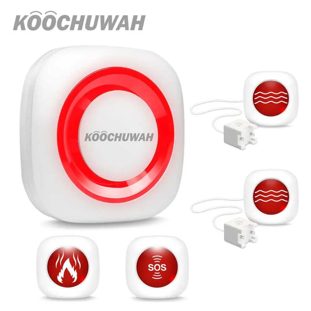 

KOOCHUWAH Wireless GSM Alarm Systems Security Home Dail Call SMS Emergency Alarm Residential Alarm Password Kedpad Smart Home