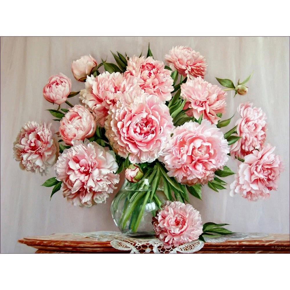 Diamond Painting Full drill square/round Pink Peony Mosaic DIY Cross Stitch Embroidery Home Decor | Дом и сад