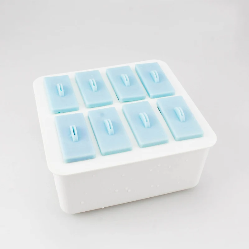 8 шт силиконовая, для фруктового льда прессформы лоток милые кубики льда эскимо чайник DIY Мороженое Плесень Пособия по кулинарии инструменты - Цвет: Синий