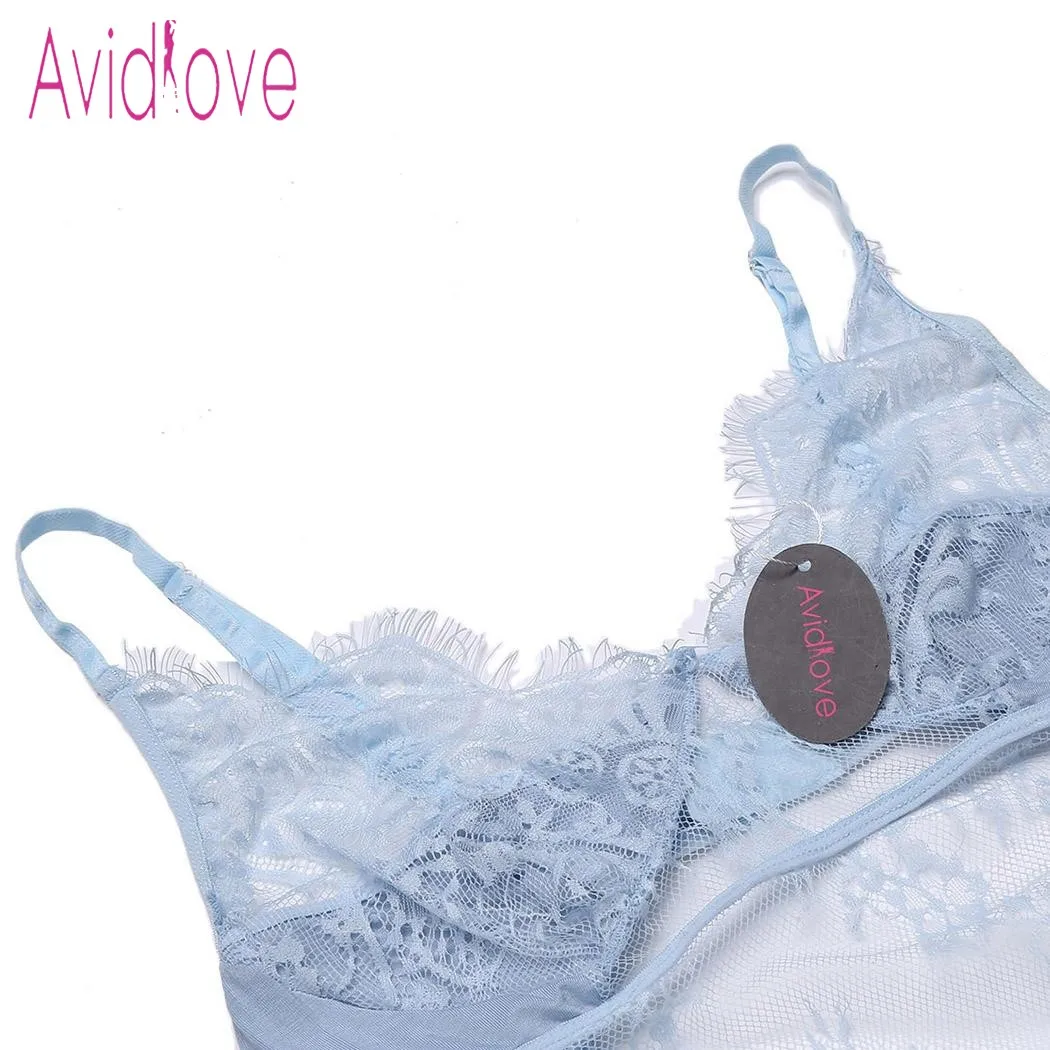Avidlove сексуальное женское белье с открытой спиной, эротический сексуальный костюм, прозрачное кружевное мини-ночное белье с цветочным рисунком, Экзотическая одежда