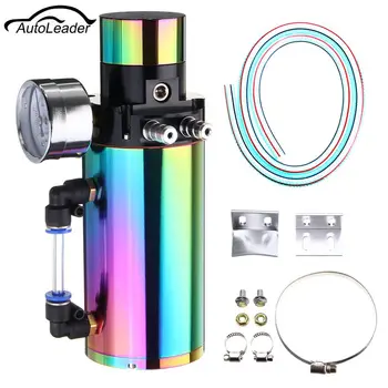 

Vacuum Pressure Gauge Engine Oil Reservoir Catch Can Tank Kit Breather Filter
