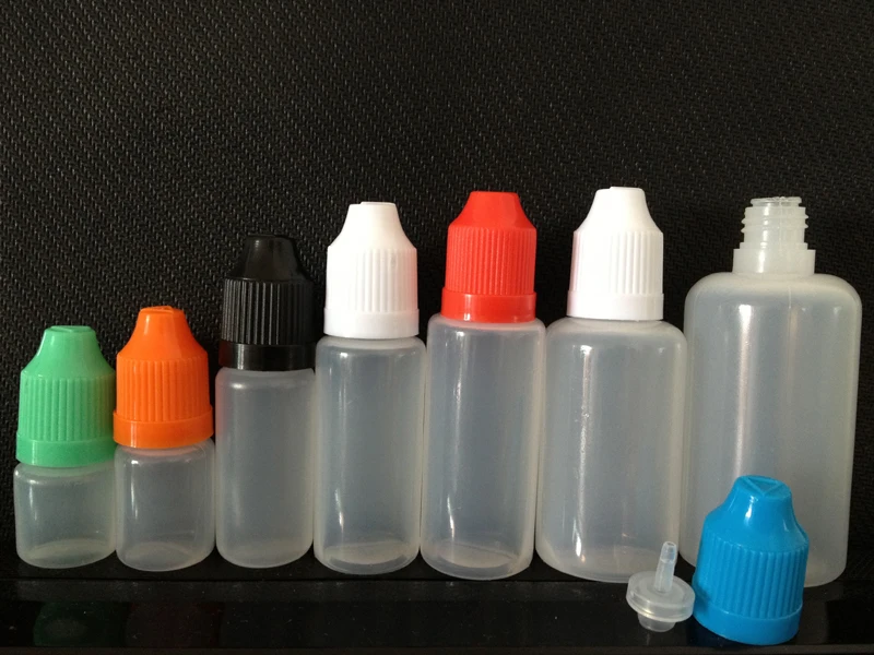 

50pcs E Liquid Bottles E-Cigarette PE Needle Tips Plastic Dropper Bottle 5ml 10ml 15ml 20ml 30ml 50ml 60ml Child Proof Caps