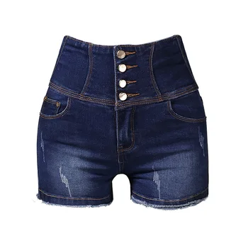 

Women Single-Breasted Skinny Denim Shorts Ladies Summer High Waist Shorts Femme Streetwear Tassel Shorts Plus Size AA51276