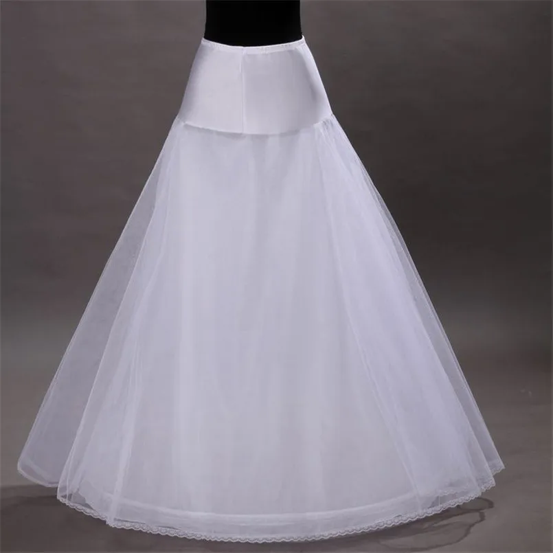 

2019 Elegant A Line Tulle Petticoat For Wedding Dress 4 Layers White Bridal Underskirt Crinoline Without Hoop Jupon Femme