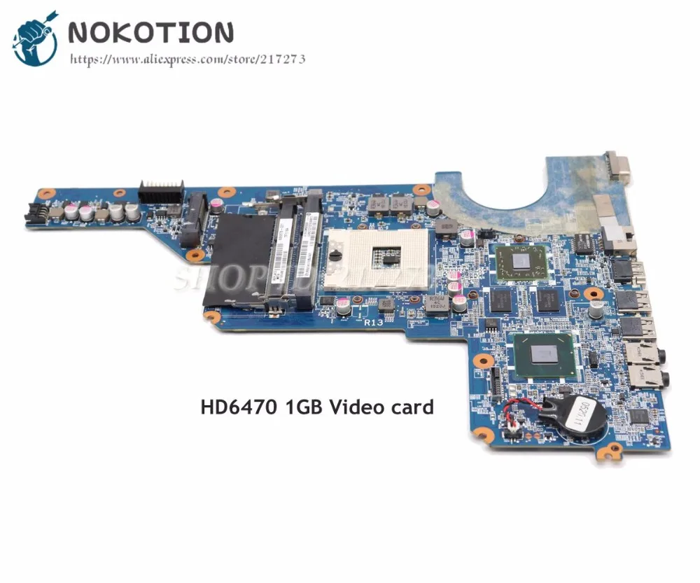 NOKOTION 650199-001 636375-001 основная плата для hp Pavilion G4 G6 G7 материнская плата для ноутбука HM65 DDR3 HD6470 1 ГБ видеокарта Бесплатный процессор