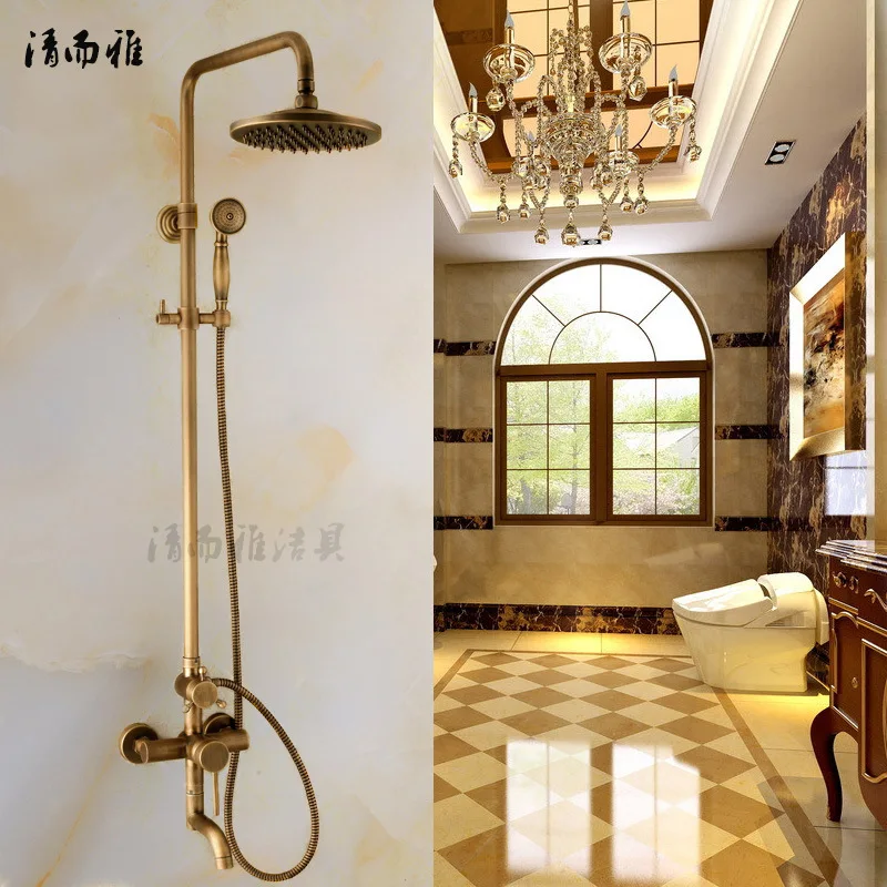 European antique copper bathtub shower shower luxury all 8852 models suit vaginal discharge water shower stalls adjustment