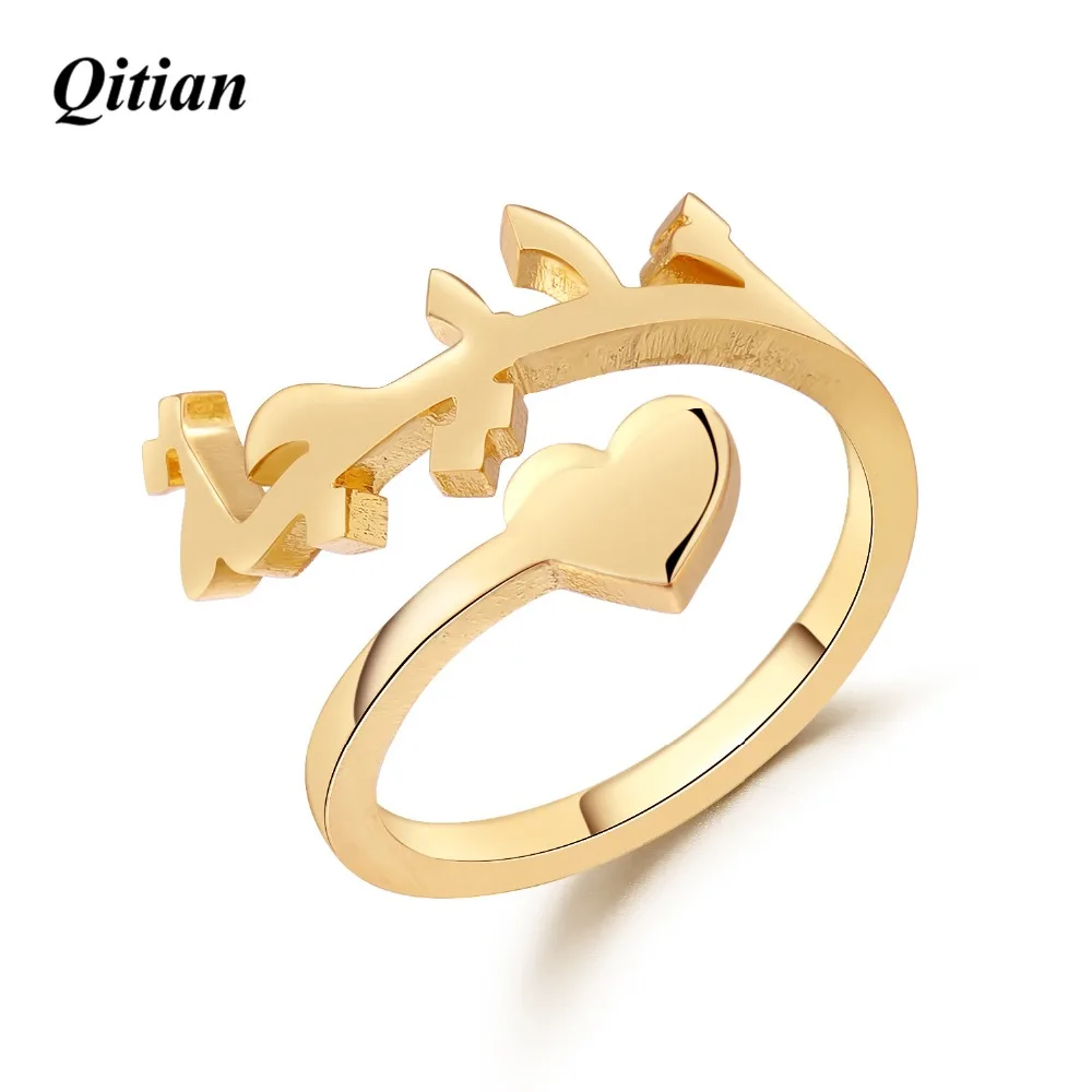 

Personalized Name Rings Gold Color Date Numbers Heart Sprial Ring For Women High Quality Stainless Steel Men Jewelry Not Fade