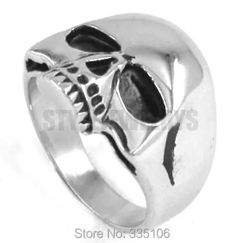Classic Skull Biker Ring Stainless Steel Jewelry Punk Silver Black Gold Motor Biker Skull Ring Mens Boys Ring Wholesale SWR0036A