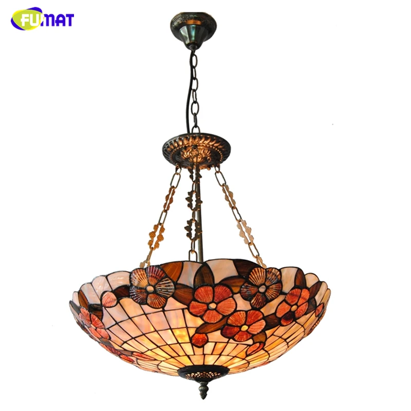 Фумат 21 &quotTiffany Shell Shade люстры Европейское Внутреннее освещение натуральный