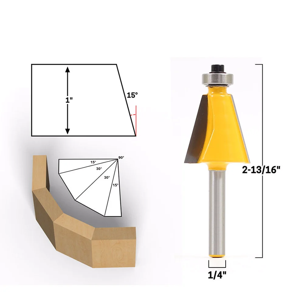 1/2 Handle Woodworking Milling Cutters Electric Beveled Edge Bevel