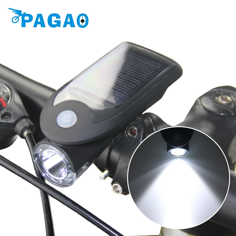 PAGAO USB solar charging bicycle light 3 watt led light bulb 1200MAH