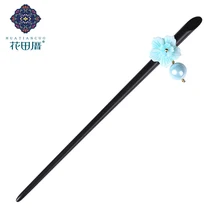 Заколки для волос в виде цветов синего цвета, деревянные женские палочки для волос, 3 цвета, свадебные украшения, головной убор, аксессуары для волос FZ-17018