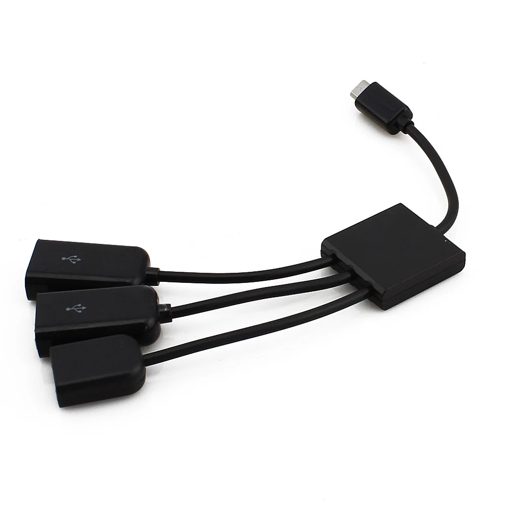CHYI 3 in1 Micro USB OTG Hub Male to Female Double 2.0 Host Splitter Adapter Cable Converter Extender For Android Phone|usb otg hub|micro usb hubotg