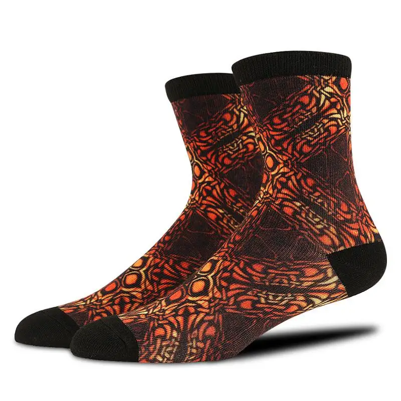 Fashion Men Socks with 3d Printed Antumn Witner Medium Thick Warm Crew