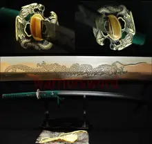 Japanese samurai sword katana 1095 High Carbon Steel Carving a dragon blade sharp full tang handle