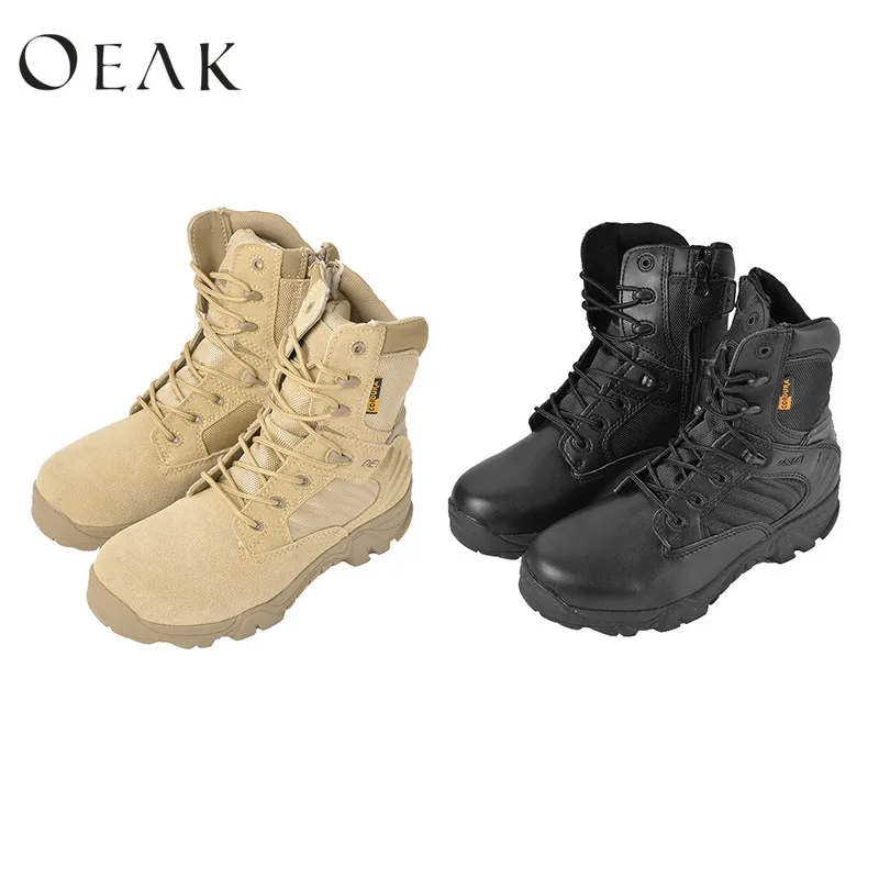 

Oeak Men's Boots Army Boots Waterproof Outdoor Climbing Hiking Shoes Lace-up Boots Big Size 36-45