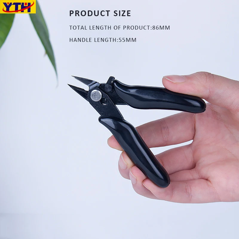 

YTH Diagonal Pliers 3.5 Inch Mini Wire Cutter Small Soft Cutting Electronic Pliers Wires Insulating Rubber Handle Model Pliers