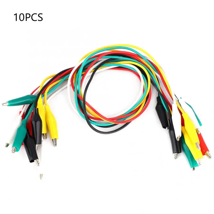 

Aligator Clips 10pcs Clips DIY Test Lead Double-ended Clip Test Cable 50CM Long
